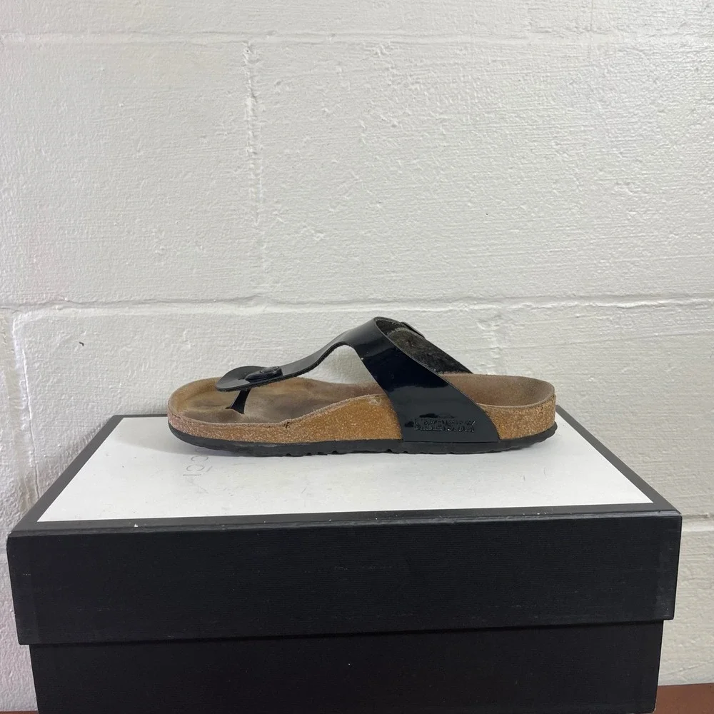 Birkenstock Gizeh Mix Match Black Leather Thong Sandals Women's 40 EU/42 EU